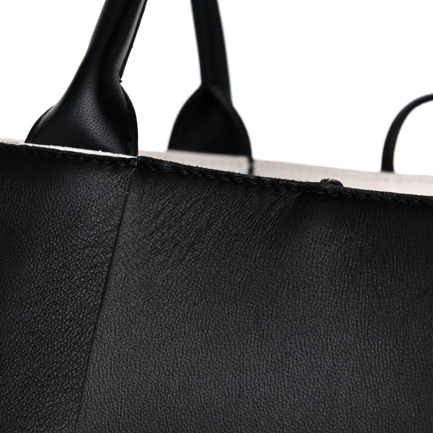 Nappa Maxi Intrecciato Small Arco Tote Black White