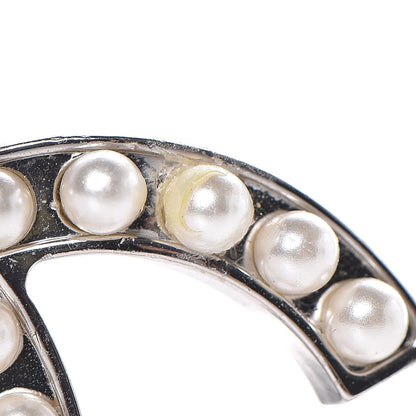 Chanel Pearl CC Brooch Pin Silver 4 of 7
