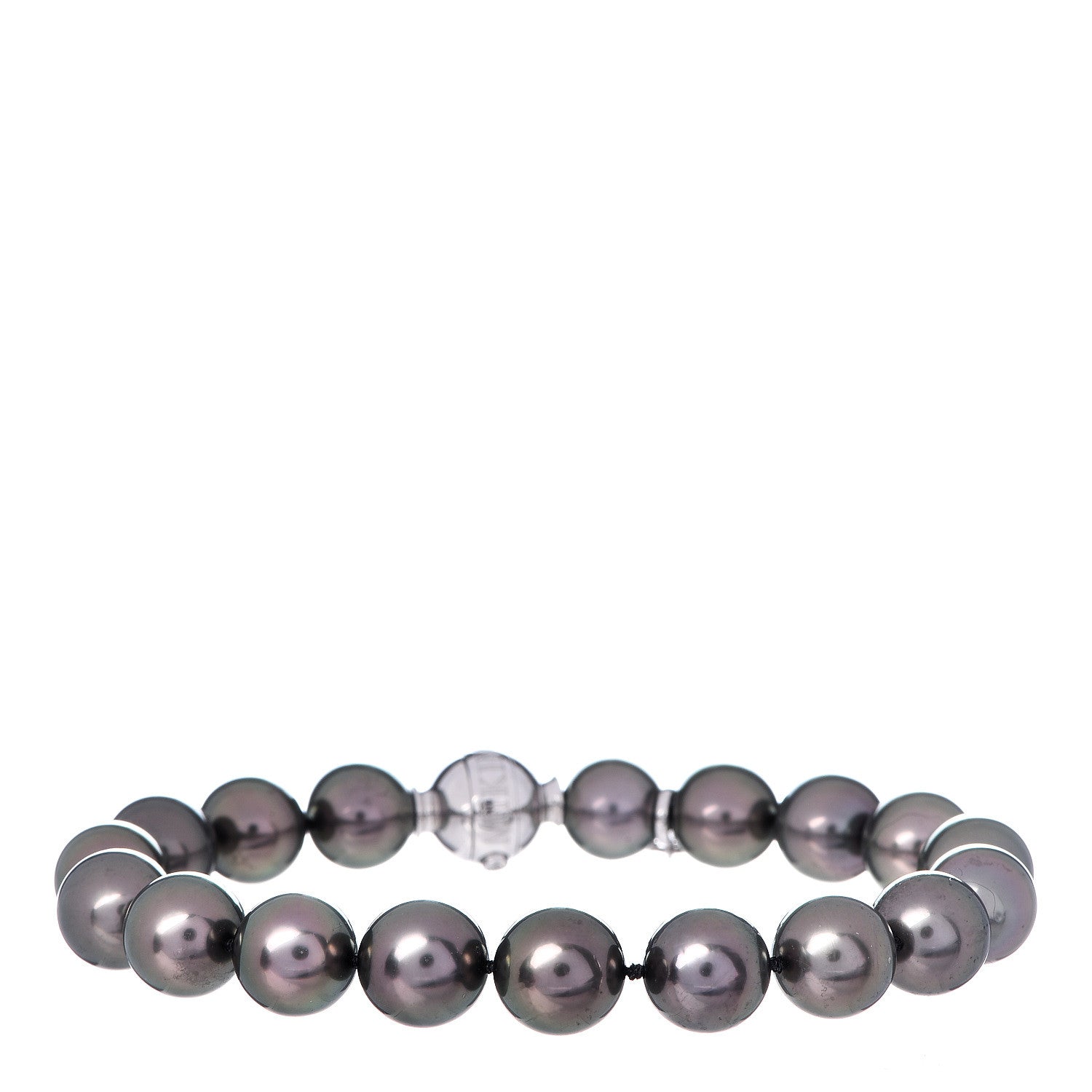 Mikimoto 18K White Gold Diamond Black South Sea Pearl 9-9.5mm Bracelet 3 of 5