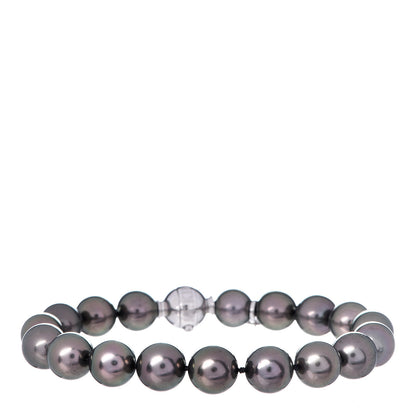 Mikimoto 18K White Gold Diamond Black South Sea Pearl 9-9.5mm Bracelet 3 of 5