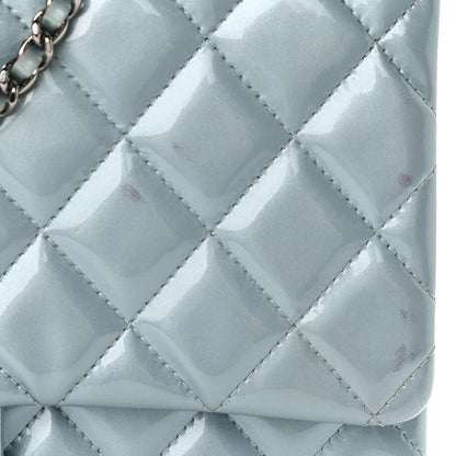 Chanel Patent Quilted Clutch With Chain Flap Blue 8 of 10