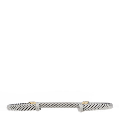 David Yurman Sterling Silver 18K Yellow Gold 4mm Double Station Cable Classics Bracelet 2 of 3