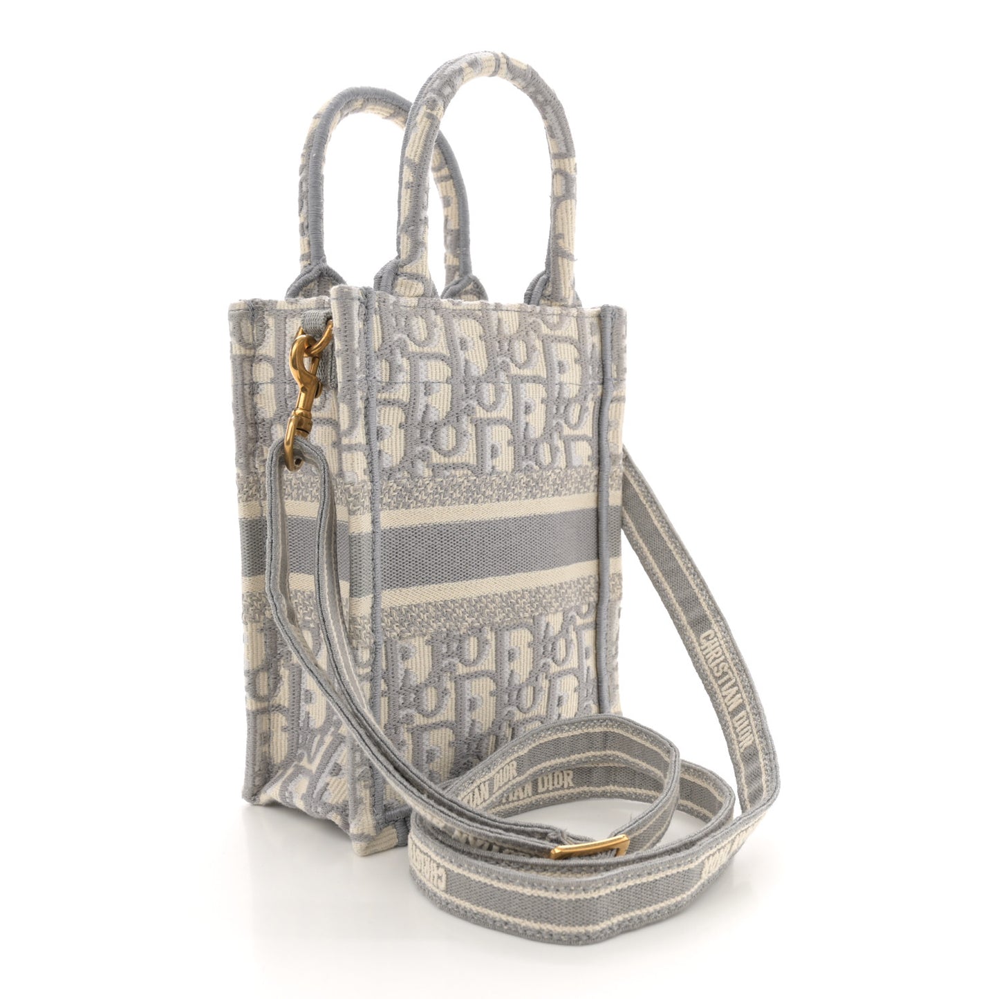 Oblique Mini Book Tote Phone Bag Grey