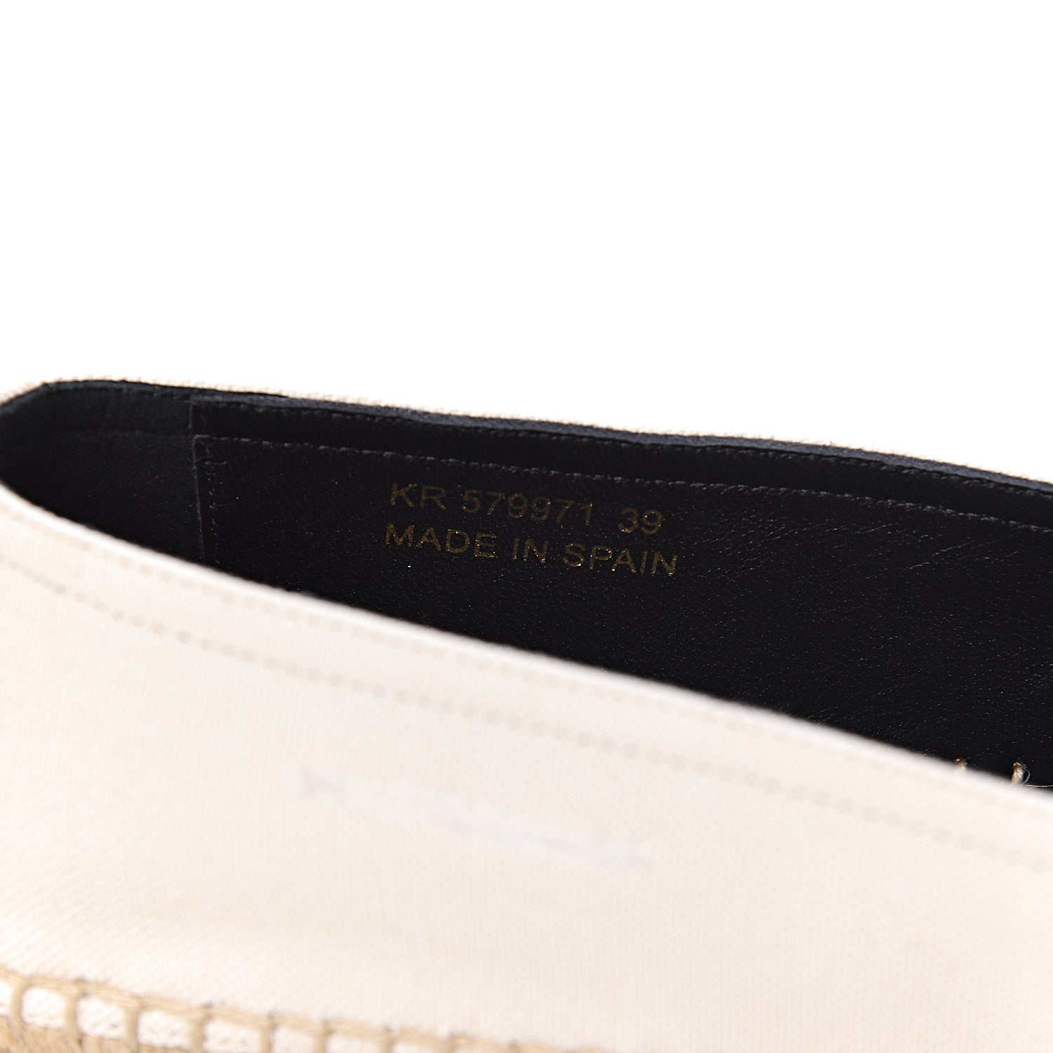 Saint Laurent Canvas Elba Logo Embroidered Espadrilles 39 Panna 8 of 9