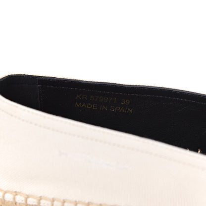 Saint Laurent Canvas Elba Logo Embroidered Espadrilles 39 Panna 8 of 9