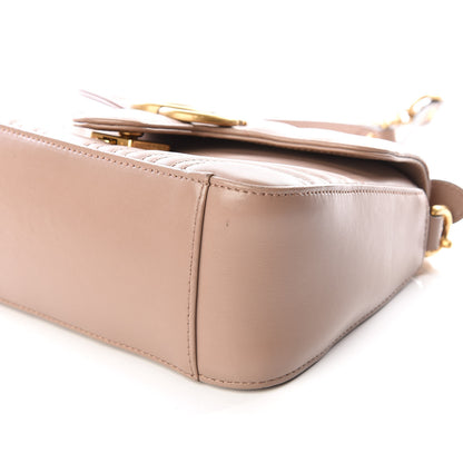 Gucci Calfskin Matelasse Mini GG Marmont Top Handle Shoulder Bag Porcelain Rose 6 of 9