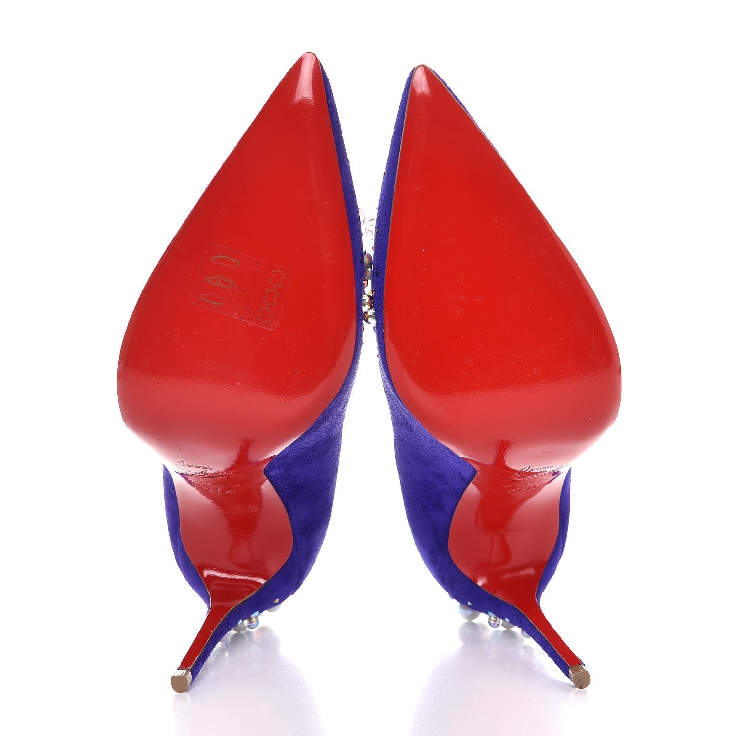 Christian Louboutin Suede Candidate 100 Pumps 37.5 Purple 5 of 8