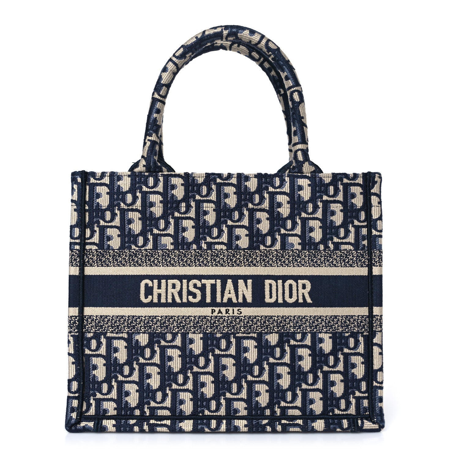 Christian Dior Oblique Small Book Tote Blue Multicolor 1 of 10