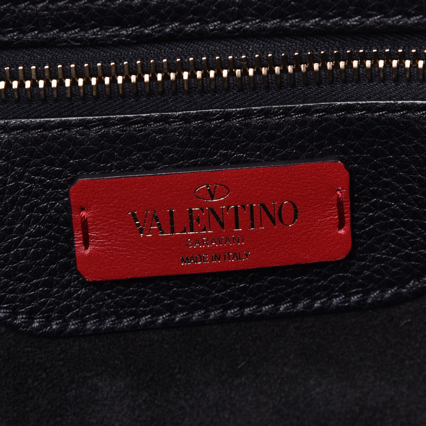 Grained Calfskin Rockstud Shoulder Tote Black