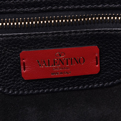 Valentino Garavani Grained Calfskin Rockstud Shoulder Tote Black 5 of 5