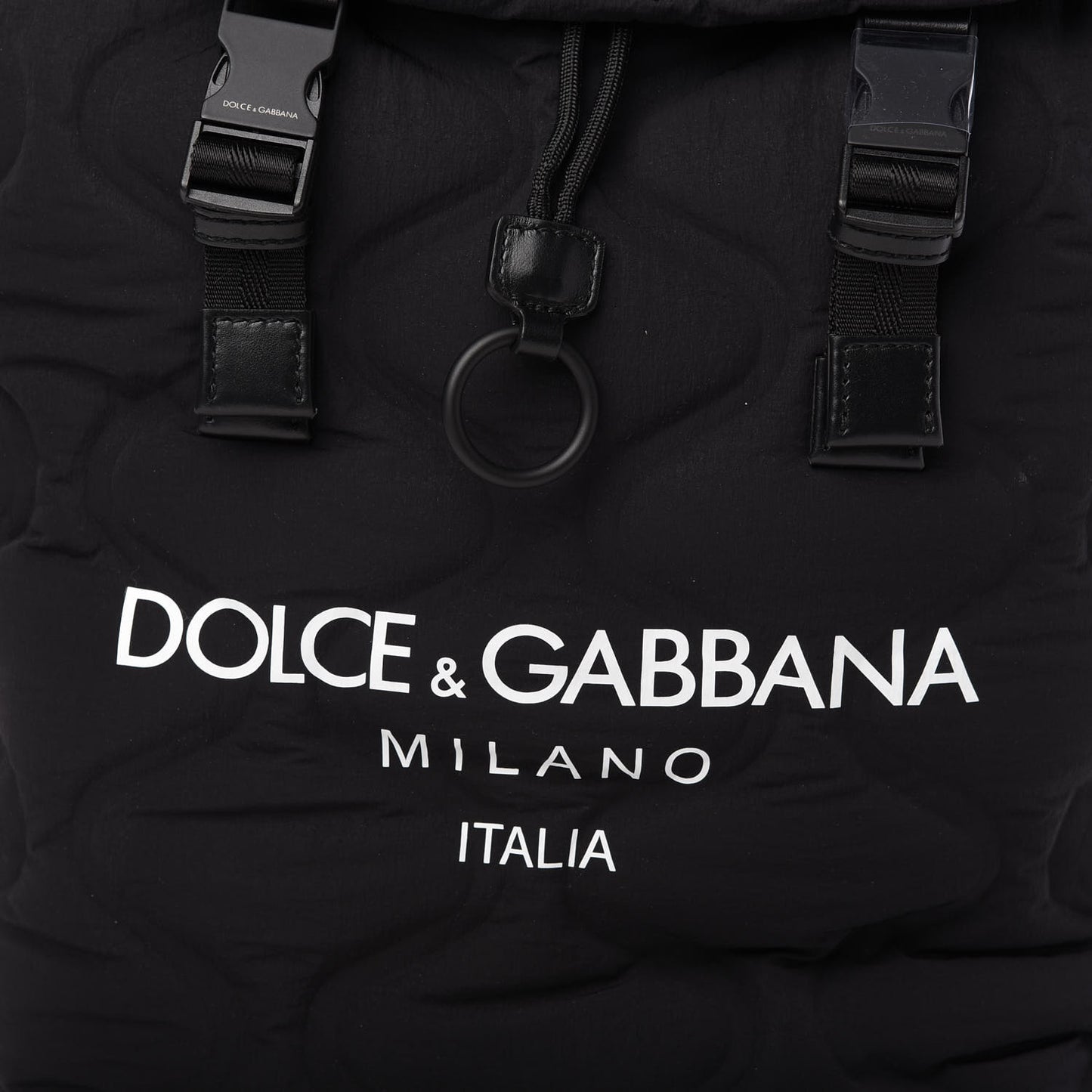 DOLCE &GABBANA Nylon Logo Backpack Black
