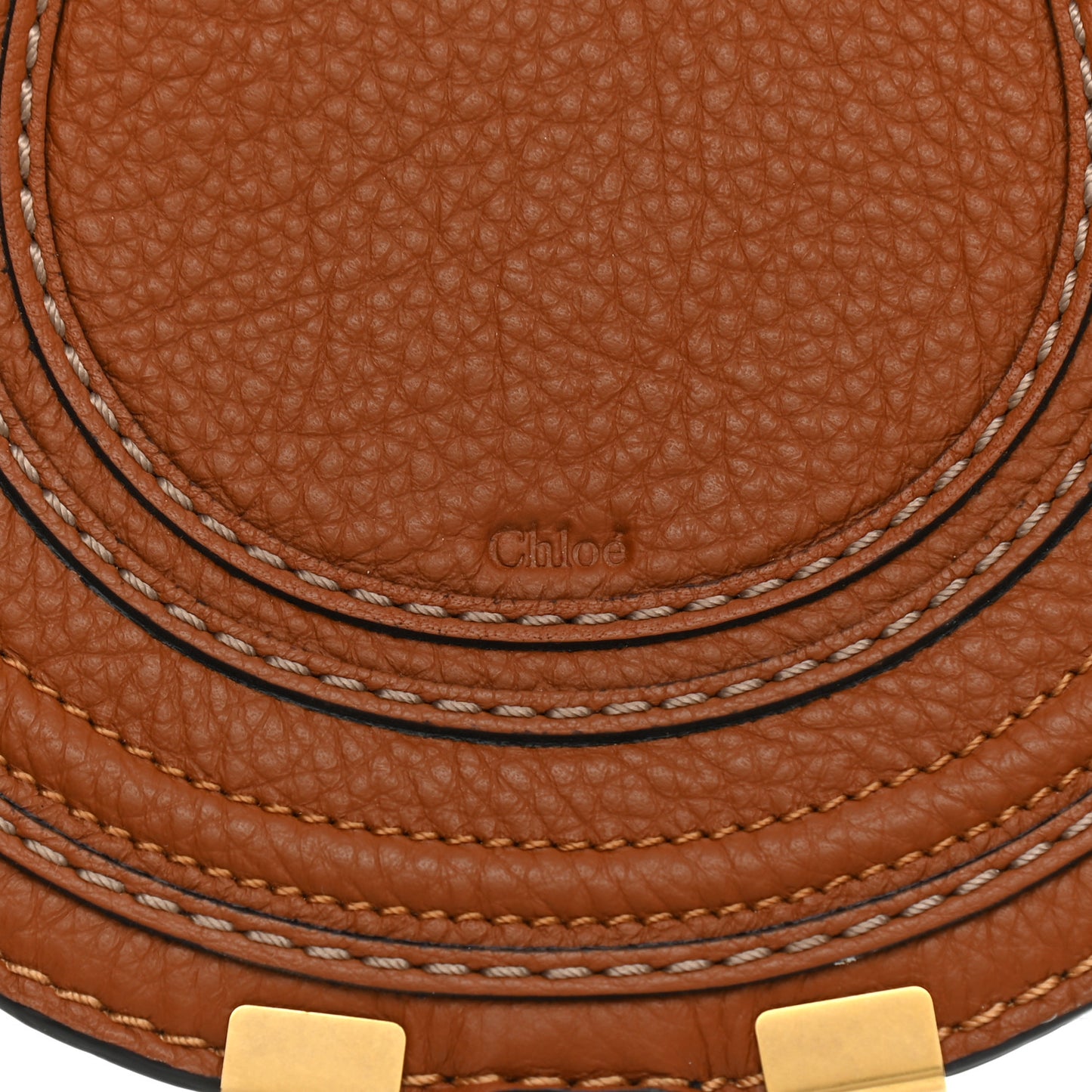 Calfskin Mini Marcie Round Crossbody Bag Tan