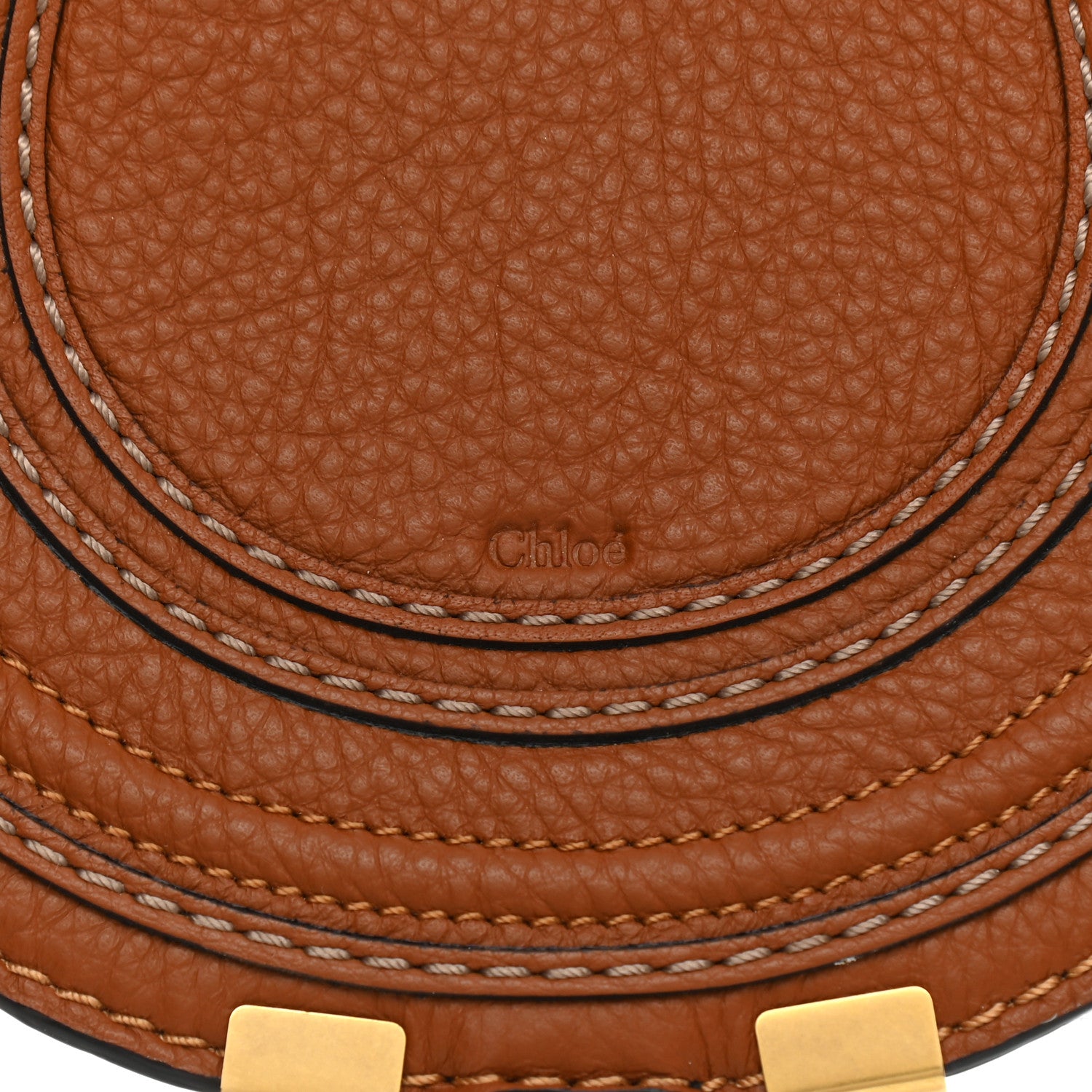 Chloe Calfskin Mini Marcie Round Crossbody Bag Tan 9 of 14