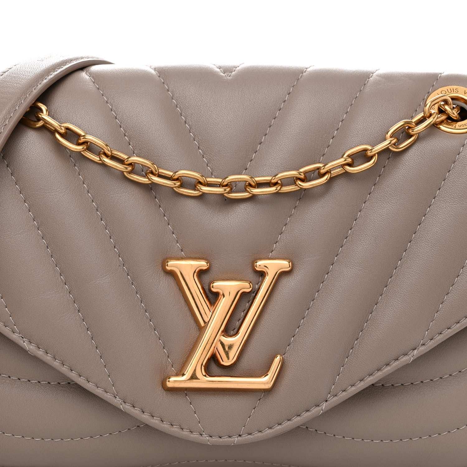 Louis Vuitton Calfskin LV New Wave Chain Bag Taupe 7 of 10