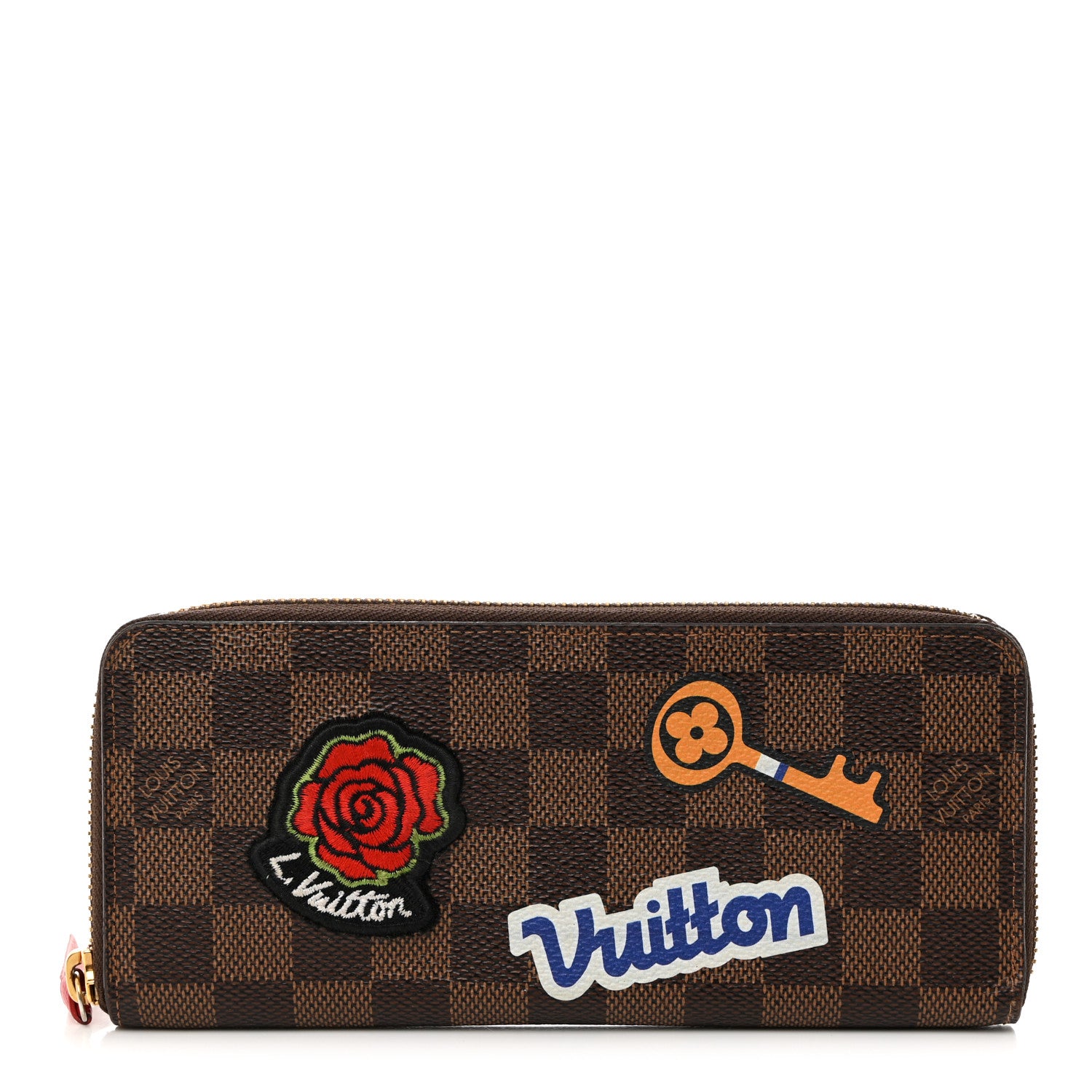 Louis Vuitton Damier Ebene Patches Clemence Wallet 1 of 7