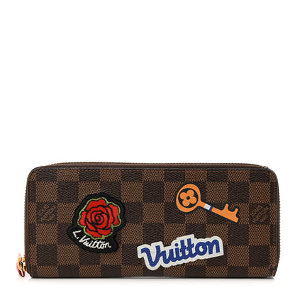 Louis Vuitton Damier Ebene Patches Clemence Wallet 1 of 7