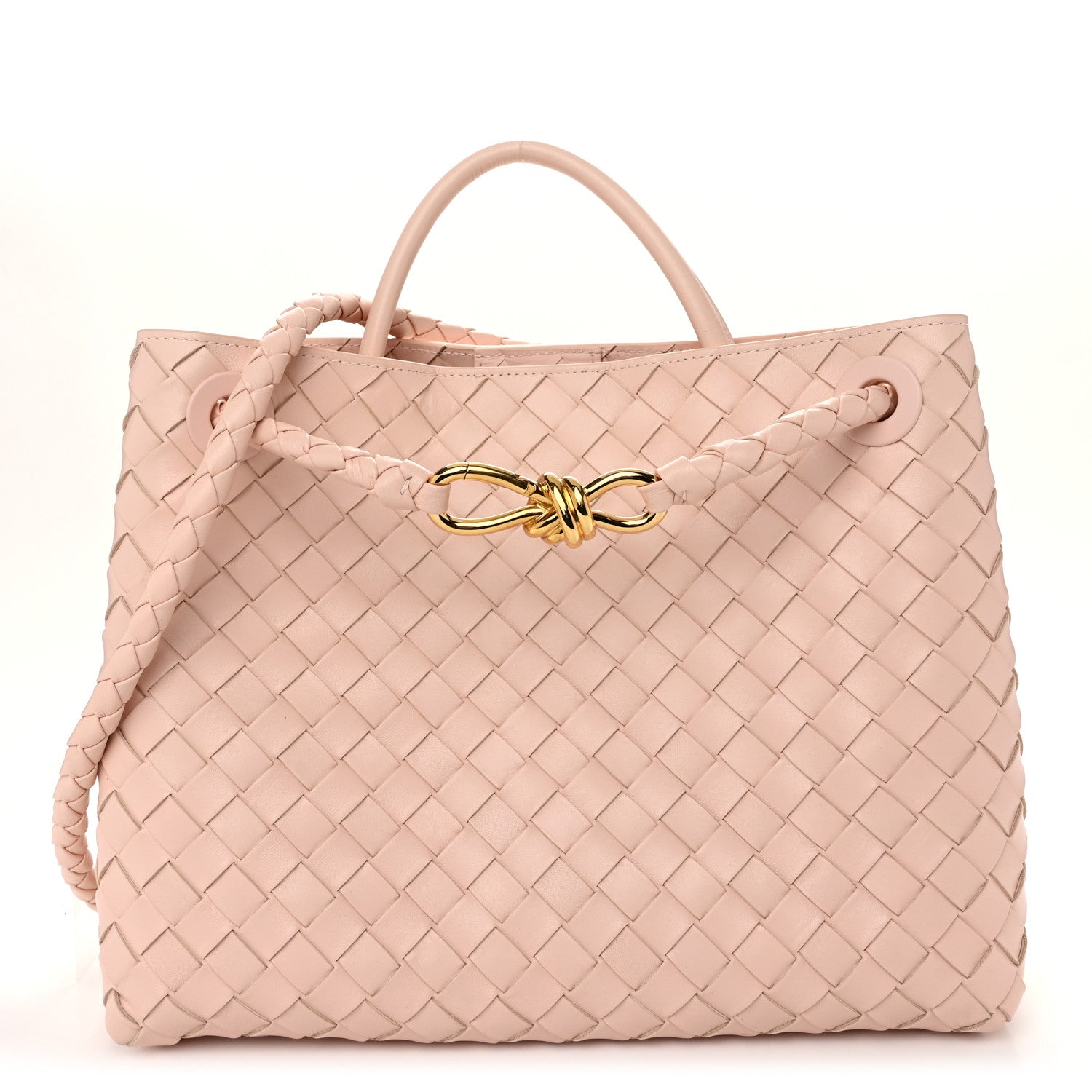 Bottega Veneta Nappa Intrecciato Medium Andiamo Shoulder Bag Lotus 1 of 9