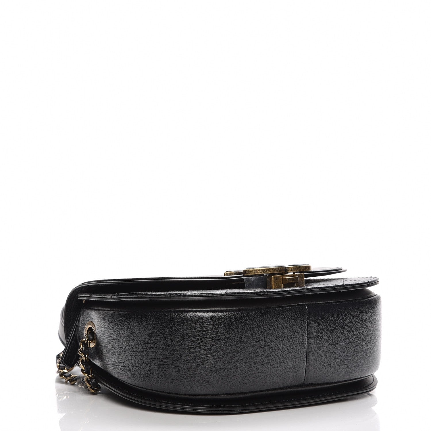 Chanel Shiny Calfskin Goatskin Quilted Small Coco Curve Messenger Flap Black 4 of 8