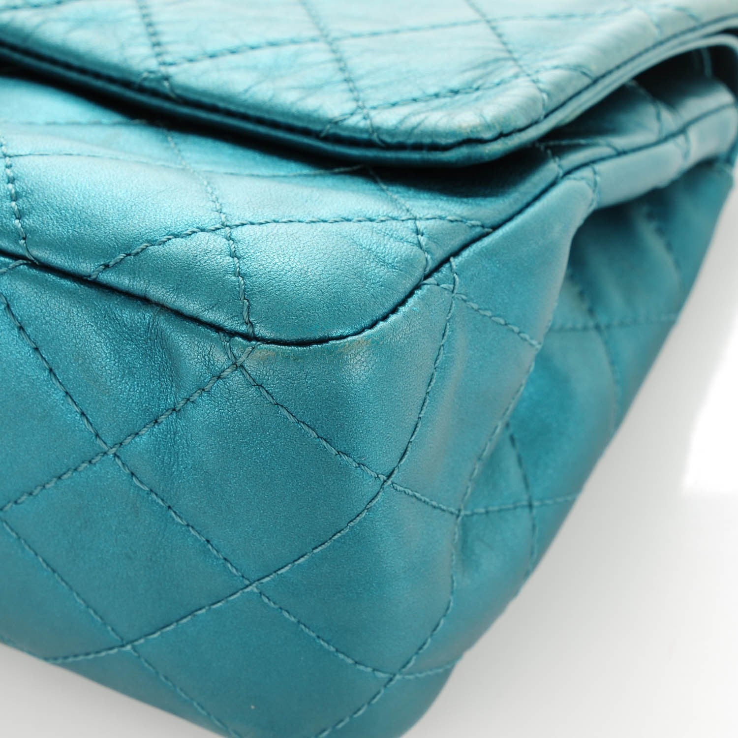 Chanel Metallic Calfskin Quilted 2.55 Reissue 227 Flap Turquoise 10 of 10
