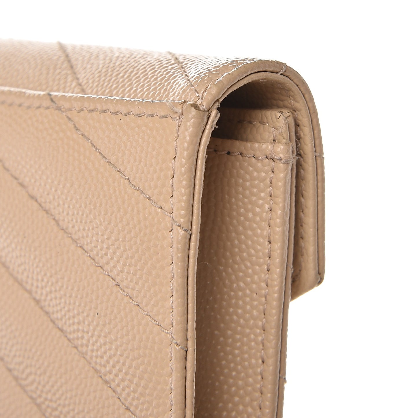 Grain De Poudre Matelasse Chevron Small Monogram Envelope Wallet Nude Powder