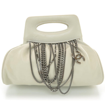 Chanel Lambskin Chain Fringe Handbag White 1 of 6