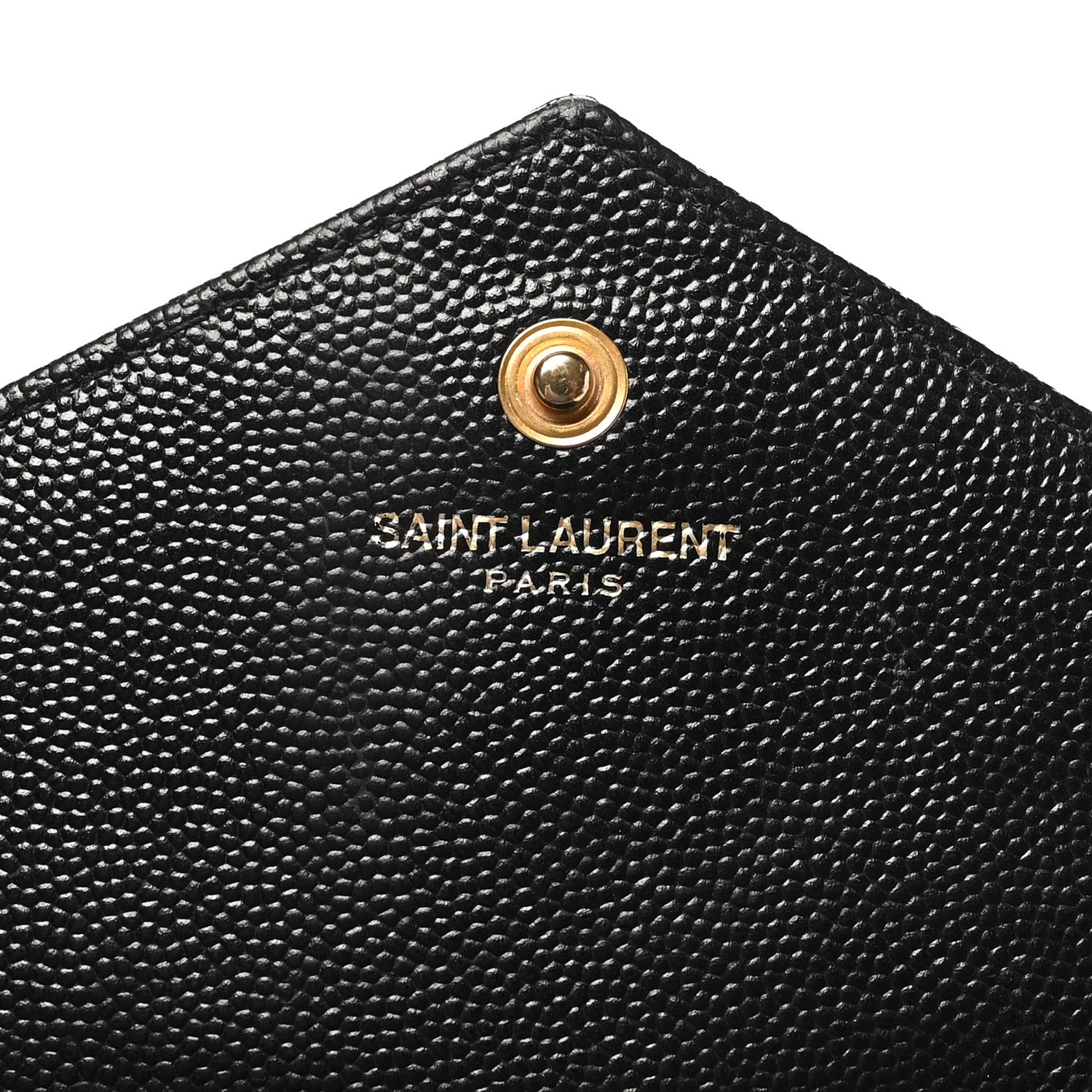Saint Laurent Grain De Poudre Matelasse Chevron Monogram Chain Wallet Black 6 of 9