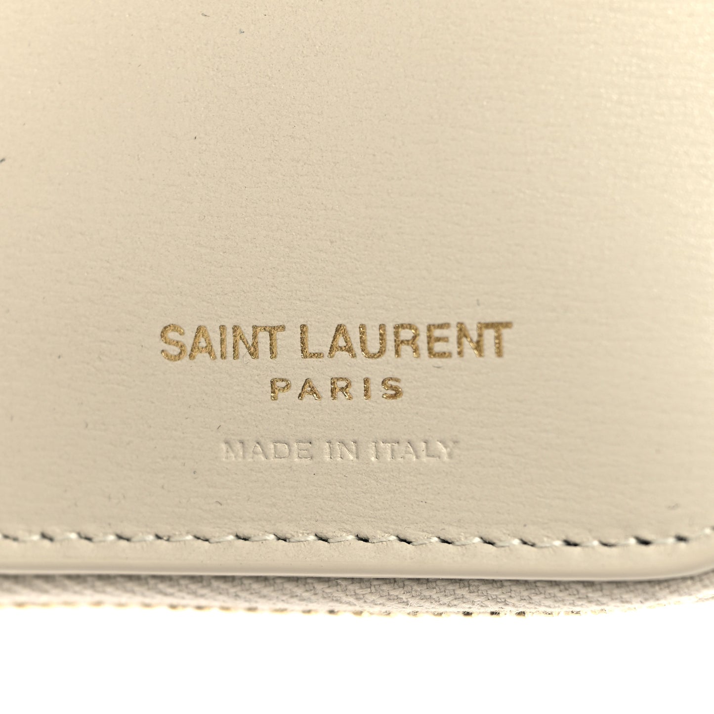 Calfskin Compact Zip Around Wallet Crema Soft