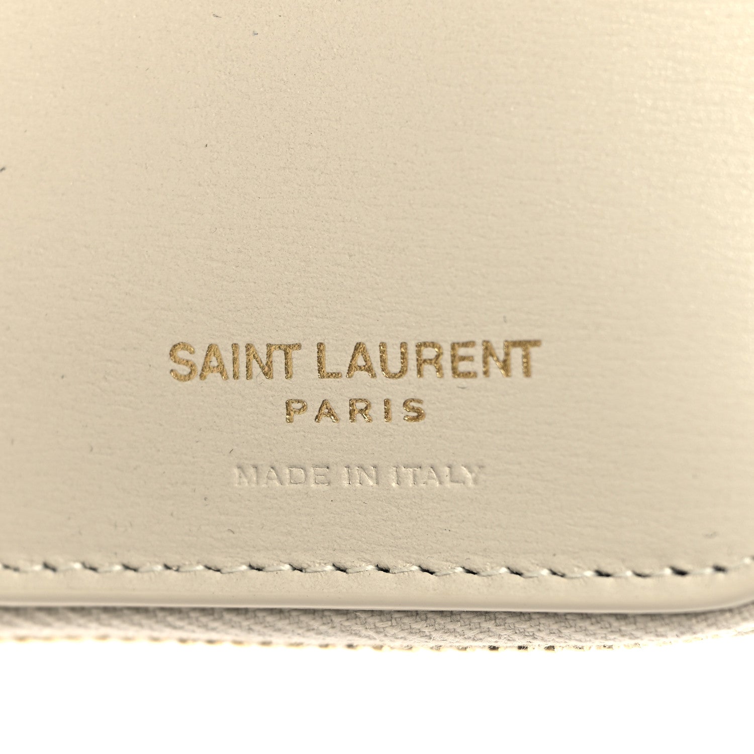 Saint Laurent Calfskin Compact Zip Around Wallet Crema Soft 6 of 6