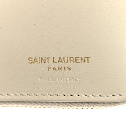 Saint Laurent Calfskin Compact Zip Around Wallet Crema Soft 6 of 6