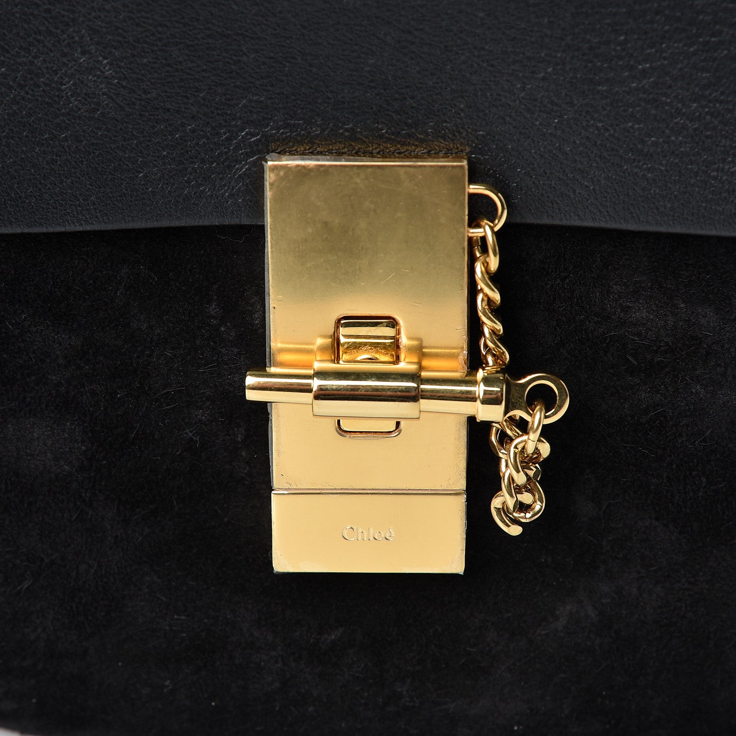 Chloe Suede Calfskin Mini Drew Shoulder Bag Black 7 of 10
