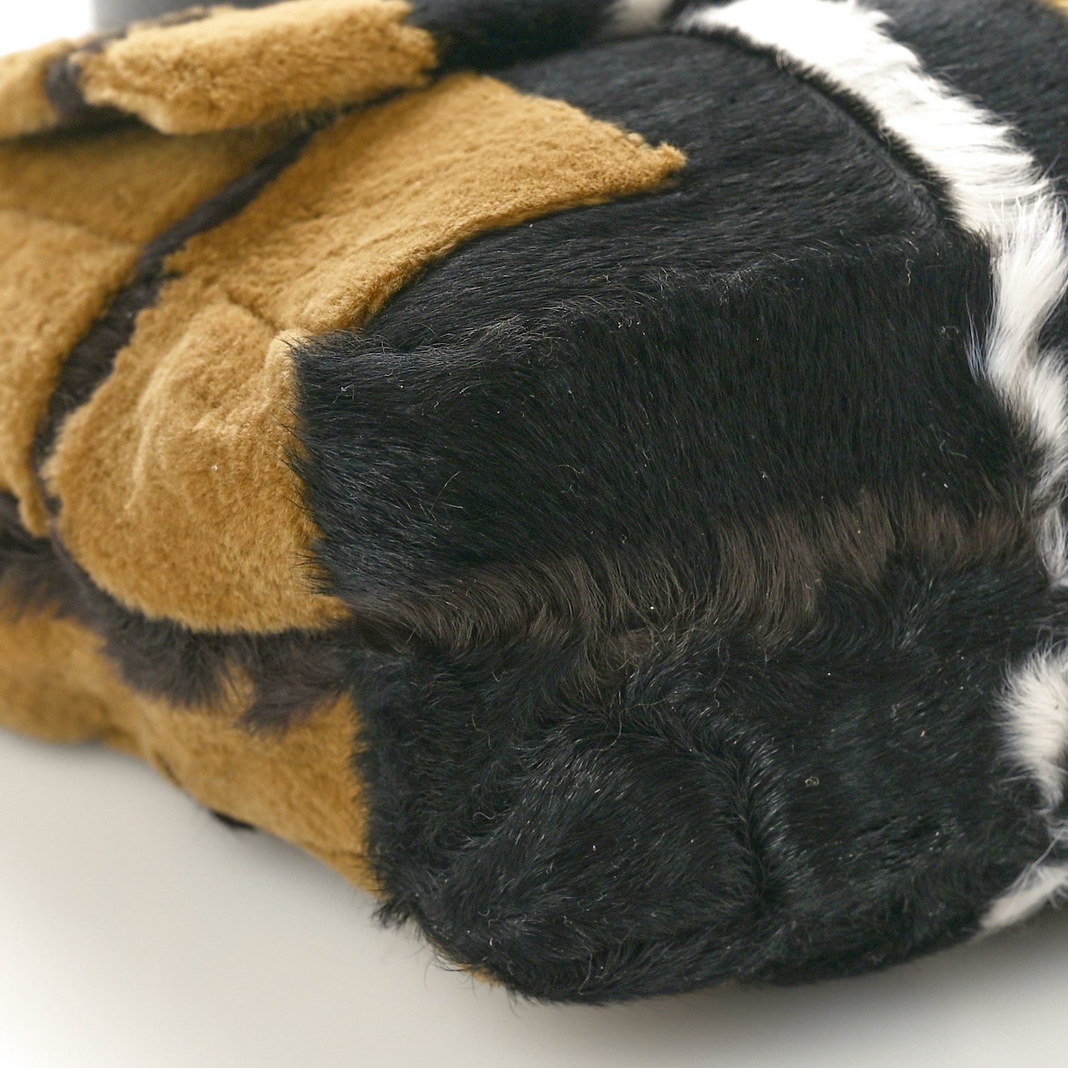 Fendi Mink Astrakhan Tartan Inlay Fur Baguette Moro Multicolor 8 of 9