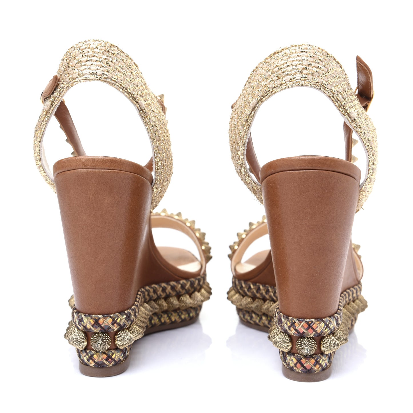 Calfskin Cordorella 110 Wedge Sandals 40 Version Cuoio