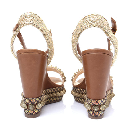 Christian Louboutin Calfskin Cordorella 110 Wedge Sandals 40 Version Cuoio 5 of 14
