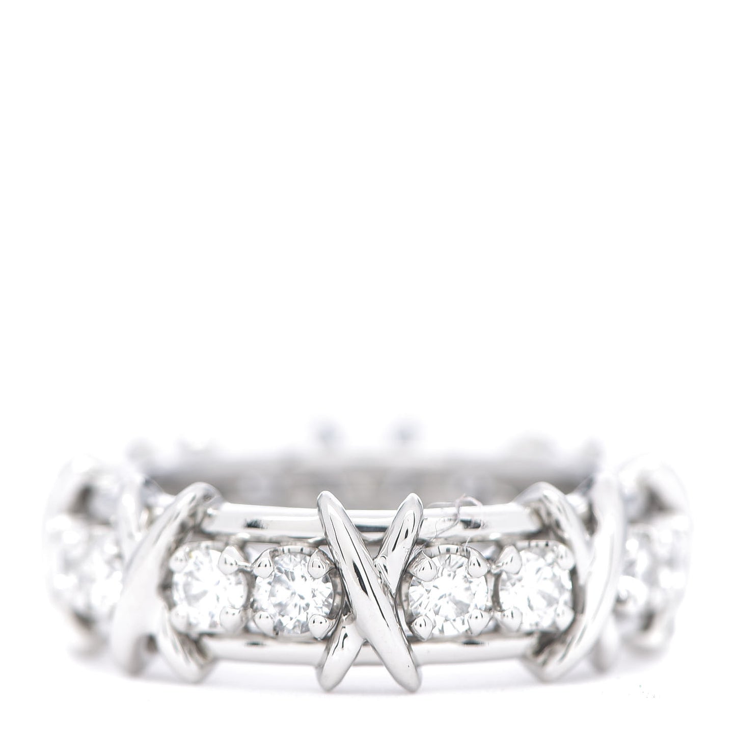 Platinum Diamond Schlumberger Sixteen Stone Ring 53 6.25