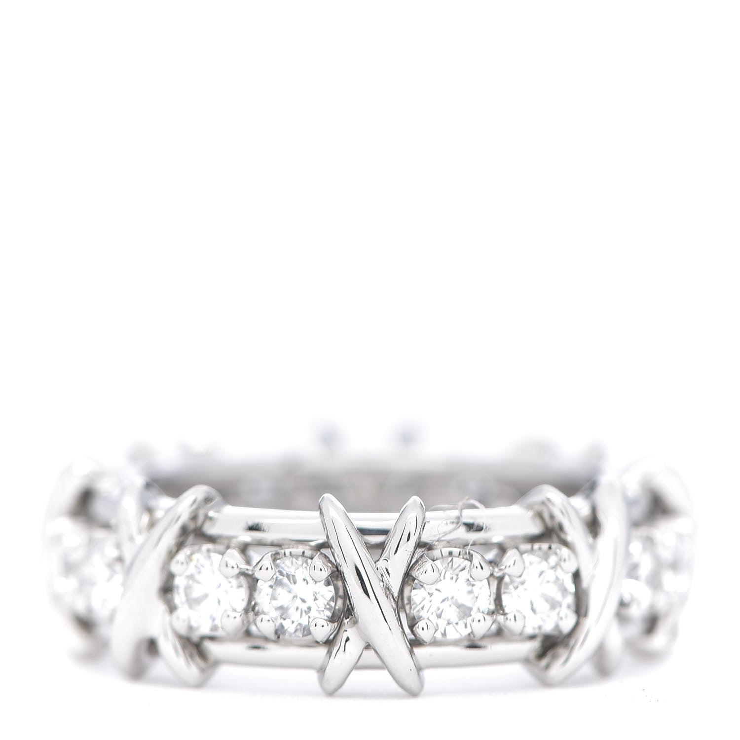 Tiffany Platinum Diamond Schlumberger Sixteen Stone Ring 53 6.25 3 of 4
