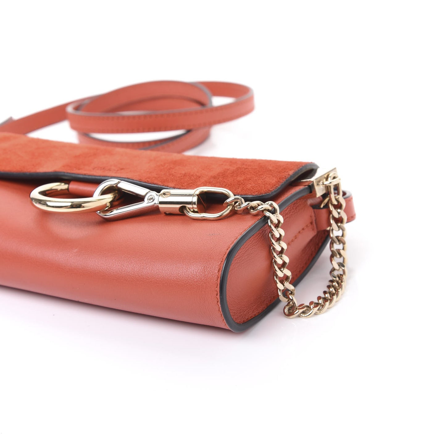 Suede Calfskin Mini Faye Shoulder Bag Plaid Red
