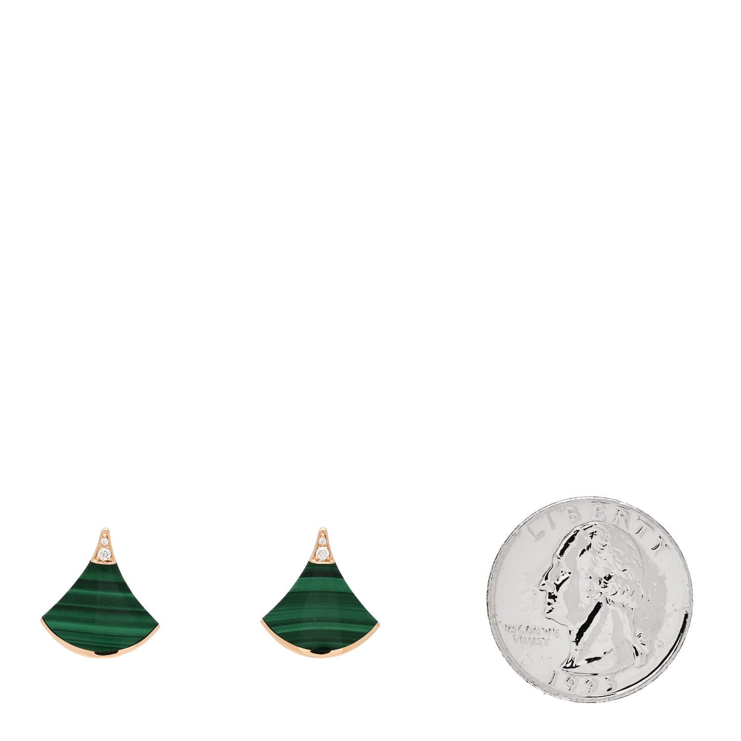 18K Rose Gold Diamond Malachite Divas' Dream Stud Earrings