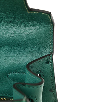 Hermes Ostrich Kelly Sellier 25 Vert Verone 12 of 18