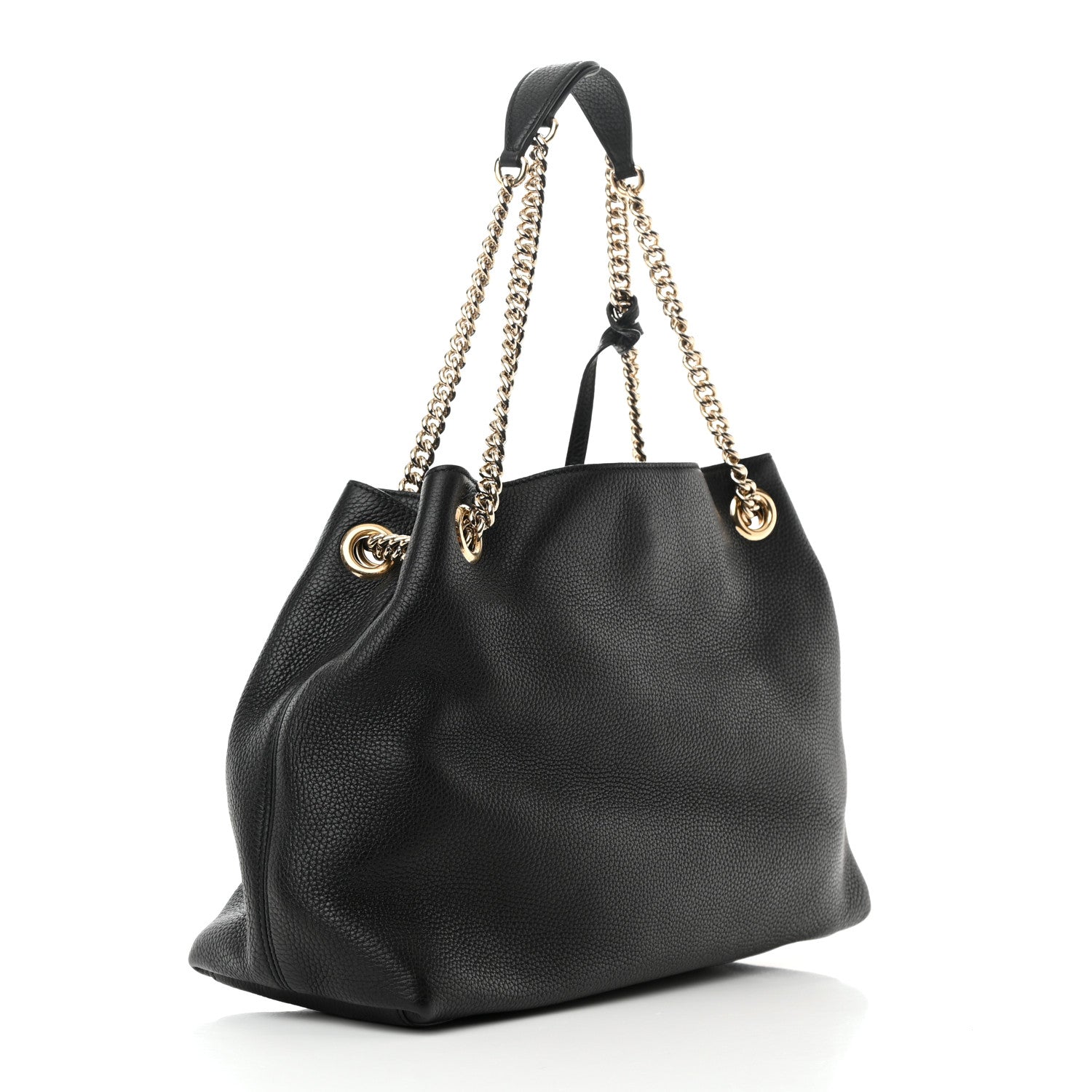 Gucci Pebbled Calfskin Medium Soho Chain Shoulder Bag Black 3 of 12