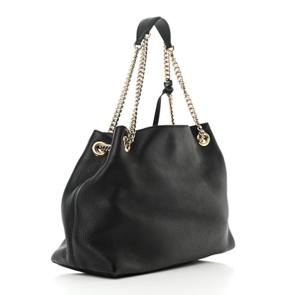 Gucci Pebbled Calfskin Medium Soho Chain Shoulder Bag Black 3 of 12