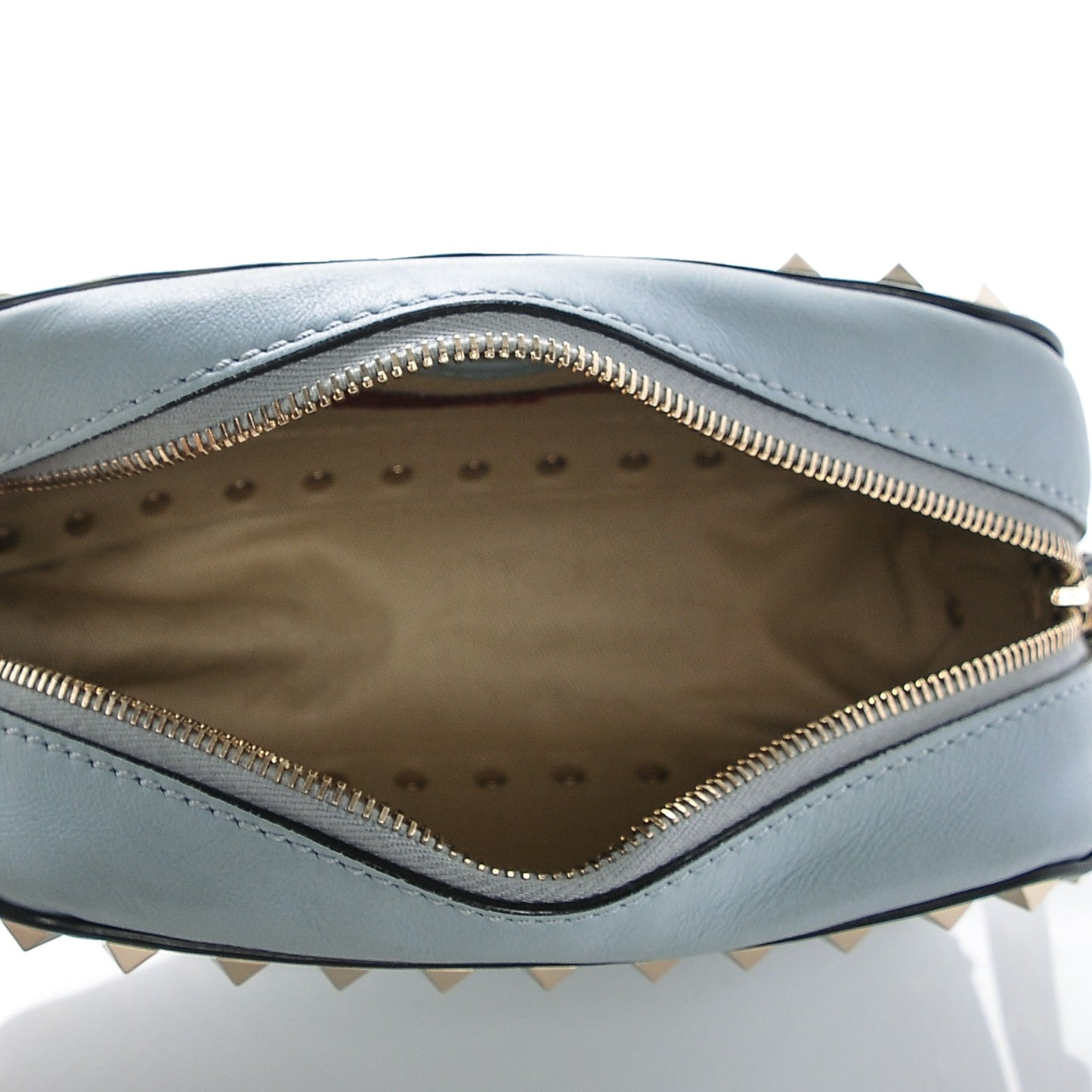 Calfskin Rockstud Camera Crossbody Bag Sky Sorbet