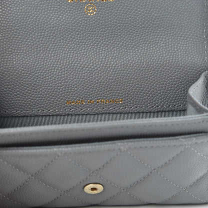 Chanel Caviar Quilted Flap Card Holder Wallet Dark Grey 15 of 18