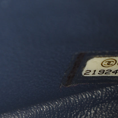 Chanel Crumpled Grained Calfskin Quilted Mini Two Tone Flap Blue 7 of 10