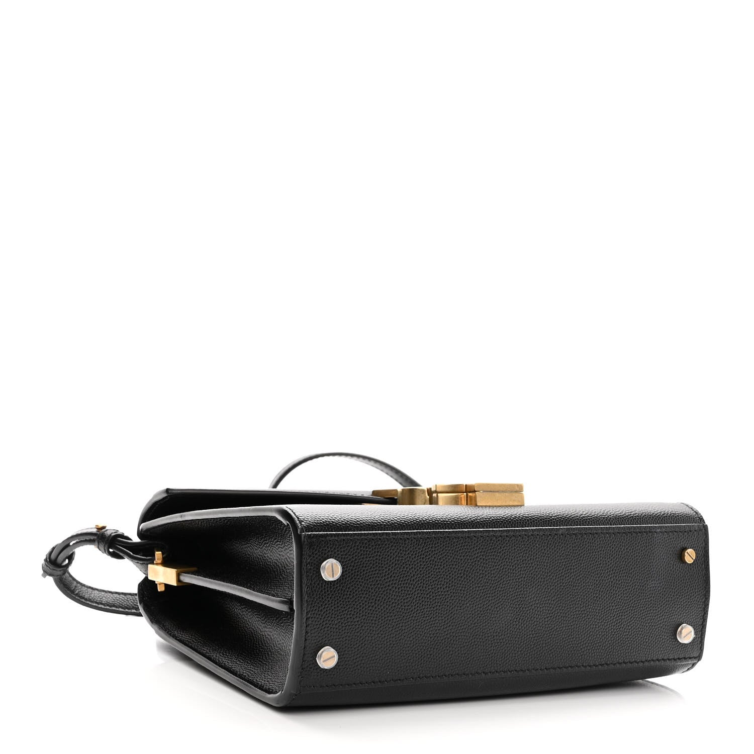 Saint Laurent Grain de Poudre Mini Classic Monogram Cassandra Top Handle Black 4 of 10