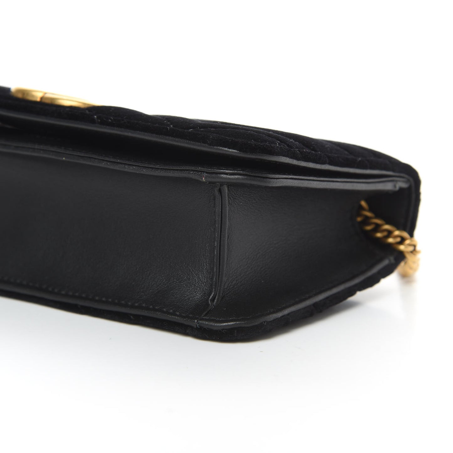 Velvet Matelasse GG Marmont Mini Bag Black