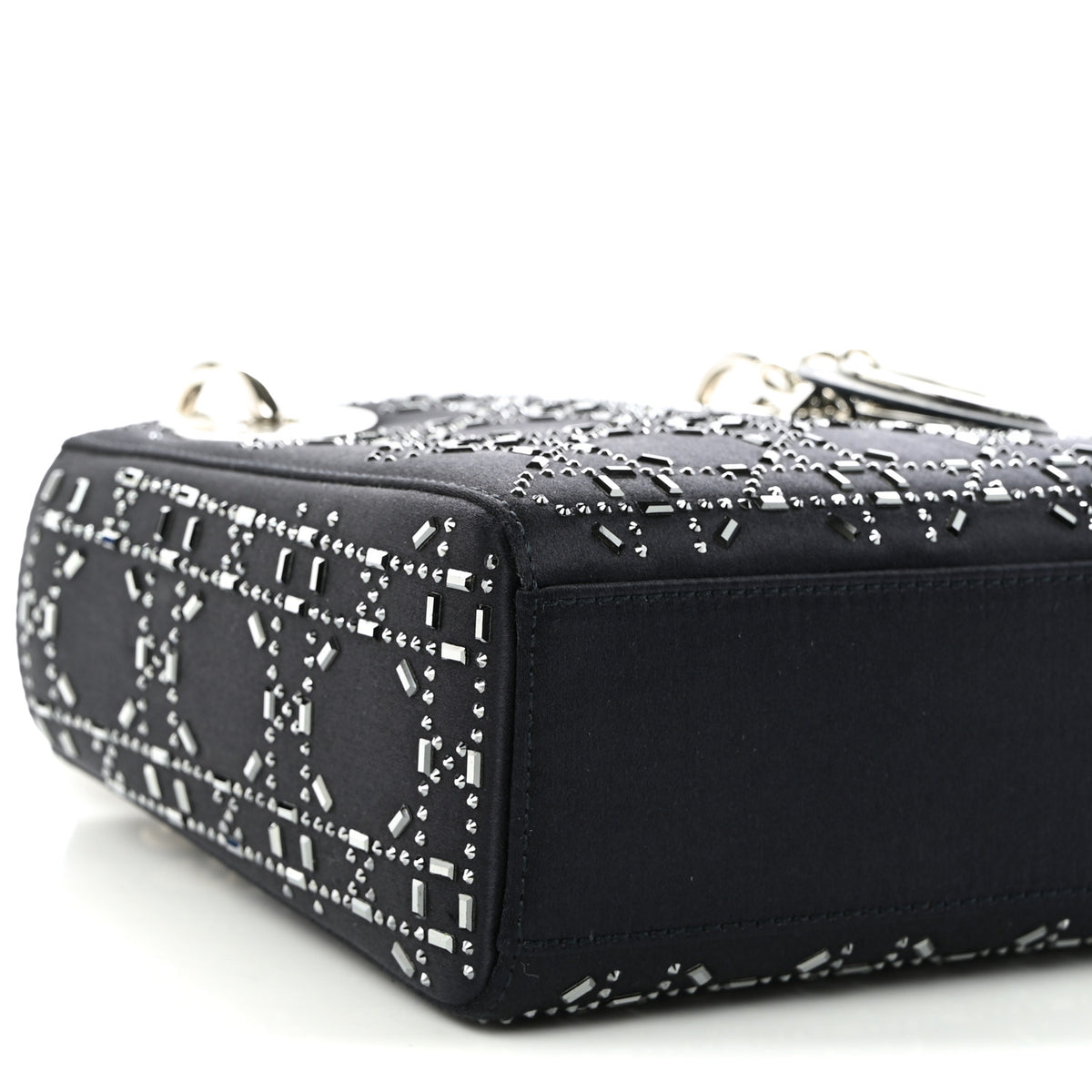 Calfskin Cannage Medium Caro Bag Black