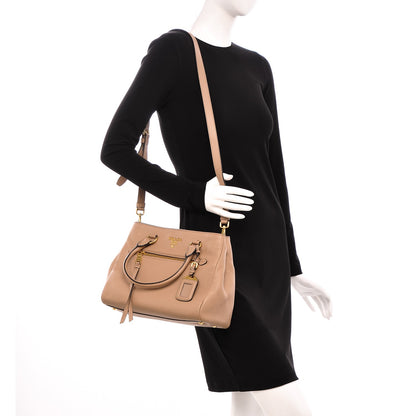 Prada Vitello Phenix Top Handle Bag Cammeo 2 of 7