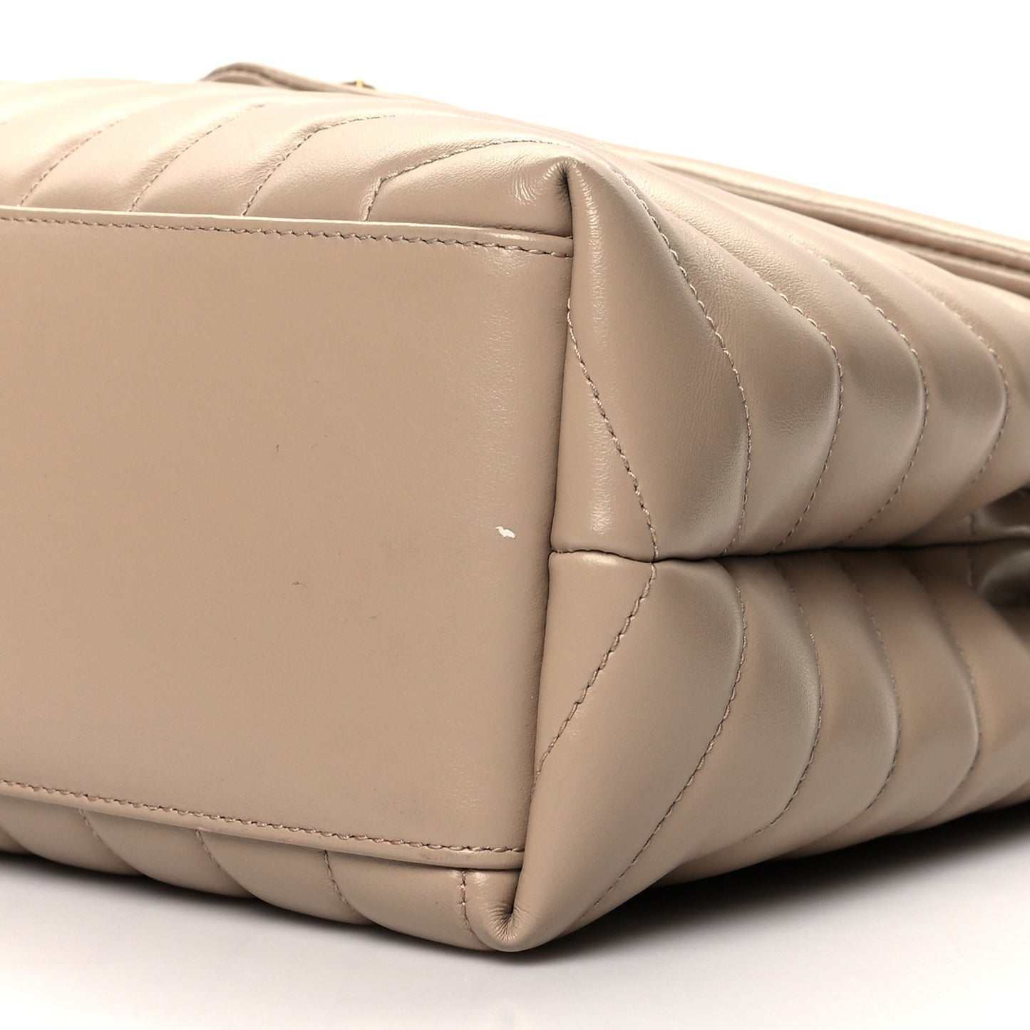 Calfskin Y Quilted Monogram Medium Loulou Chain Satchel Dark Beige