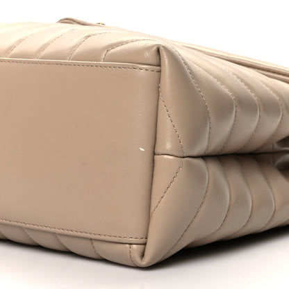 Saint Laurent Calfskin Y Quilted Monogram Medium Loulou Chain Satchel Dark Beige 11 of 12