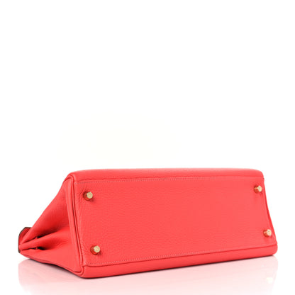 Hermes Taurillon Clemence Kelly Retourne 32 Rose Jaipur 4 of 9